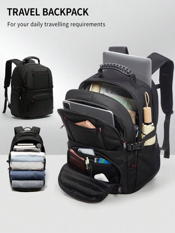 Men Travel Laptop Backpack, 17.3 Inch Laptop Backpack For Men, 45L Extra Large Gaming Laptops Backpack With USB Charger Port, Men's Business Backpack For Travel For Clothes Flight Approved RFID Anti-Theft Pocket, Water Resistant