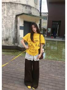 Women T-Shirts - 奶油黃 - 查看 3