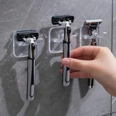 1/3/6 Giá đỡ dao cạo cầm tay có móc hút chân không, thích hợp cho phòng tắm, nhà vệ sinh, du lịch, gắn tường, có thể tái sử dụng.