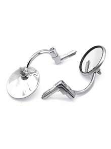 2pcs Motorcycle Chrome Aluminum Universal 7/8" 22mm Handle Bar End Side Rear View Mirrors Offroad Cafe Racer Scooter Offroad Bike - Silver - View 10