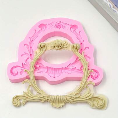 DIY环氧树脂欧式镜框压花模具，干糊状硅胶模具