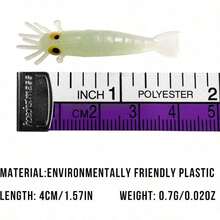 QualyQualy Fishing Soft Lures Artificial Bait Luminous Glow Shrimp Grub Worms Lure Ice Fishing Lures For Bass Walleye Trout Crappie