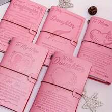 1 Stück rosa Notizbuch, kann 136 Seiten beschreiben, und der Kartenschlitz Aufbewahrungsbeutel kann frei mit den Seiten kombiniert werden