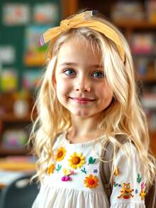2pcs Back To School Headband For Students Pencil Bow Hairband Pencil Flower Stripes Pattern Bow Head Band Pencil Printed Bunny Ears Hair Band Cute Pink Yellow Pencil Headwear For First Day Of School Terms Begins Gifts Bow Headband Teens Hair Accessories