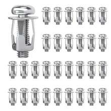 MEFENY 100piezas Set de tuercas en forma de pétalo premium - Acero al carbono duradero, resistente a la oxidación, fácil instalación con alicates para proyectos de decoración del hogar y construcción seguros en paredes de yeso y huecas.Tres especificaciones:M4x25, M5x25 y M6x25. - Plateado - Ver 3