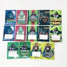 100个7*10厘米香料粉袋婚礼派对防水收纳防臭聚酯薄膜袋礼品袋卡通设计可重复使用拉链密封袋塑料包装袋