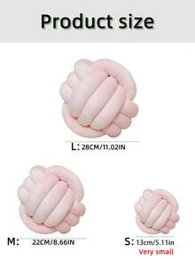 1 buah Dekorasi Bola Anyaman 3 Untai Warna Solid Buatan Tangan, Cocok Sebagai Bantal, Sofa, Hiasan Meja Kopi, Bantal Samping Tempat Tidur Kamar Tidur, Tersedia 3 Ukuran, Warna Pink - Guas - View 2