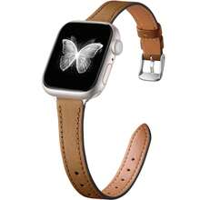 Cinturini in pelle sottili compatibili con Apple Watch da 38mm, 40mm, 41mm, 42mm, 44mm, 45mm, 46mm, 49mm, cinturini in pelle di prima scelta, sottili, per Apple Watch Ultra SE Series 10/9/8/7/6/5/4/3/2/1