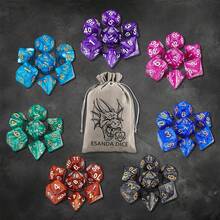 Polyhedral D & D Dice For RPG MTG -- Perfect For Role-Playing Board Games, Gray Drawstring Bags, And The Perfect Gift For Thanksgiving