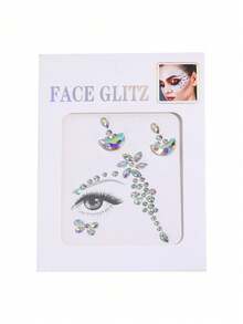 1 件亚克力水钻脸部宝石贴纸 - 眼角、眉毛、彩色宝石装饰贴纸，适用于化妆、派对、狂欢节服装 - 彩色 - 查看 6