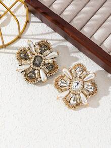 1pc Elegant Luxury Crystal Encrusted Palace Badge Brooch, Sparkling Jewelry Accessory Great Gift For Daily Wear - classic - View 9