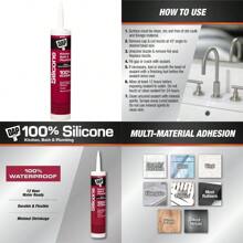Dap 08640 Bathroom Silicone Rubber Caulk 9.8Ounce White