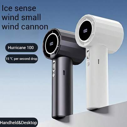 便携式手持风扇 - 1800mAh USB充电电池，迷你风扇，1-100档风速数字显示，轻巧便携，适合户外旅行、露营、办公室和居家使用，个性化降温设备，多种颜色可选，可爱小物