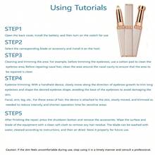 New Eyebrow Pencil 1pc/2pcs Rechargeable 2-In-1 Eyebrow Razor And Hair Shaver With LED Light - Painlessly Remove Peach Fuzz, Facial Hair, Eyebrows, Lips - Rose Gold - View 6