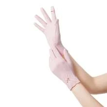 1 Pair Women's Adjustable Fingerless Gloves With Lace Trim, Suitable For Outdoor Cycling, Windproof, UV Protection, Warm For Autumn/Winter/Summer