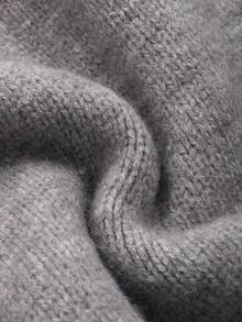 1 件女童休闲厚套头衫，秋冬舒适学生针织衫 - 柔软舒适的纯色毛衣，适合温暖的日子和寒冷的夜晚 - 淺灰色 - 查看 9