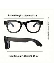 Gafas inteligentes con asistente de voz de IA, reconocimiento de imagen, grabación de video HD de 500MP, traducción en tiempo real para 26 países, música y llamadas inalámbricas, calidad de sonido estéreo con cancelación de ruido ENC, batería de 4 horas, auriculares recargables, diseño unisex adecuado para oficina, viajes y grabación - Negro - Ver 9