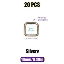 20 chiếc/gói 10-38mm Vòng khóa hình chữ nhật bằng kim loại Vòng khóa trượt cho thắt lưng, dây đeo ba lô, túi xách, vòng cổ thú cưng, phụ kiện tự làm - Nhiều màu - Xem 14