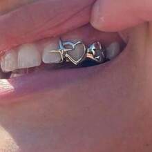 THATBOY 1pc/2pcs/4pcs/Set New Hip Hop Shiny Tooth Grillz, Star Cubic Zirconia Tooth Caps, Micro-Inlaid Upper & Lower Teeth Grillz, Unisex Jewelry - Multicolor - View 3