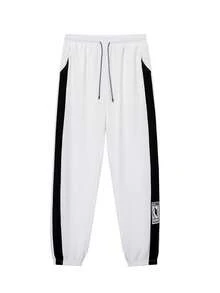 Men's Casual Sports Plaid Breathable Drawstring Ankle-Tied Pants, Spring/Summer - White - View 1