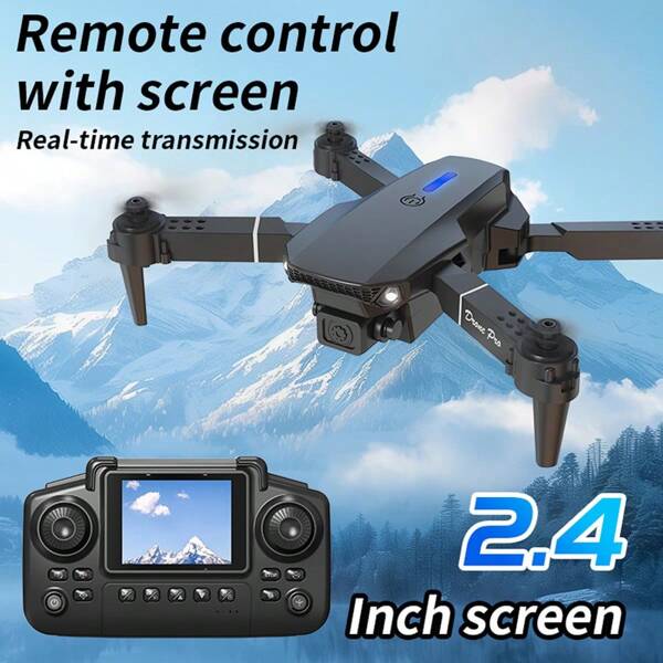 E88, Screen Controlled Drone, Remote Control With Display, Quadcopter, Optical Flow Dual Camera, Aerial Photography Aircraft