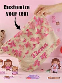 1 szt. Niestandardowa torba toaletowa z motywem imienia i kwiatów, idealna do przechowywania i przenoszenia przyborów toaletowych w podróży, odpowiednia dla dzieci i nastolatków, można ją dostosować do własnego projektu lub imion jako prezent dla przyjaciół i rodziny