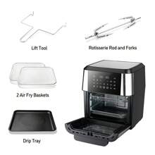 NetHong 12L Air Fryer Large Baskets Digital Heathy Cooker Kitchen Oven Low Fat 1750W UK Electric Multi-Function Cooker, Touch Screen, Smart Finish, Timer Function, For Bake, Grill And Dehydrate - UK Plug(220-240V) - View 11