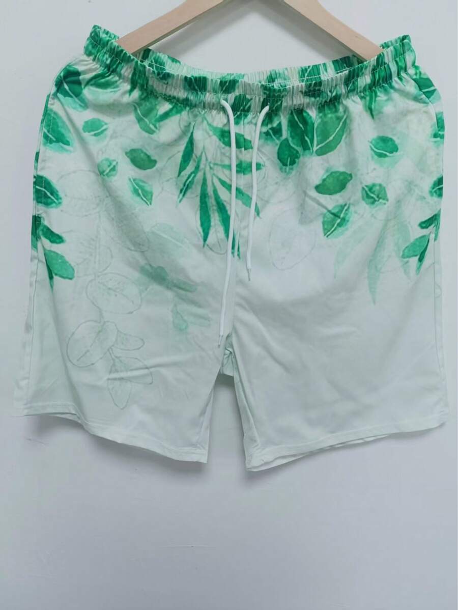 Men's Hawaiian 3D Printed Casual Beach Shorts - Quick Dry, Drawstring Waist, Perfect For Summer Outdoor Activities - Multicolor - View 1