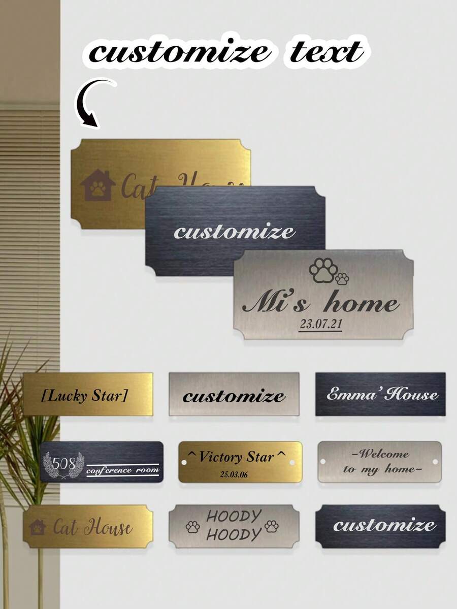 定制文字牌匾、个性化不锈钢牌匾、定制纪念牌匾、可定制墙壁铭牌、金属标签、银色/金色/黑色 3 种颜色、生日礼物、门、客厅、卧室、厨房、周年纪念、男朋友、女朋友、朋友、家人、情侣、情人节礼物 - 彩色 - 查看 1