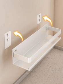 Kitchen Storage Rack, Wall Mounted For Kitchen, Bathroom, Balcony, Suitable For Kitchen, Bathroom, Toilet, Balcony, Made Of Aluminum Alloy, Sturdy And Durable, Anti-Moisture And Rust, Bottle And Can Storage Rack, Space Saving, Two Installation Methods, No Drill Required