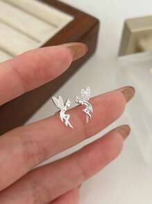 GAGAFEEL زوج من الأقراط النسائية الفضية S925 الفريدة، الصغيرة والرائعة بتصميم شخصي، مناسبة كهدية أو لارتداء اليومي