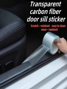 1 件 3D 碳纤维膜汽车贴纸，自行车防滑标记贴纸，DIY 贴片保护条，适用于汽车门入口踏板和侧视镜，整车均可，防刮、防水、耐用、易于安装，适用于酒店、餐厅、办公室、商业用途