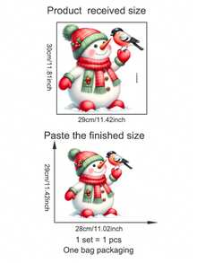 Adesivo per WC con personaggio cartoni animati adorabile con cappello natalizio - modello gufo, orso o pupazzo di neve, rimovibile, autoadesivo, finitura opaca, ideale per decorare il bagno, coprisedie del wc, decorazione natalizia | Disegno giocoso | Facile da installare, decorazione natalizia