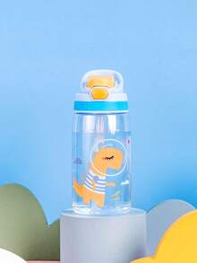 1pc480ml儿童卡通吸管杯弹跳杯学生户外水壶塑料杯学校专用水瓶 - 彩色 - 查看 7