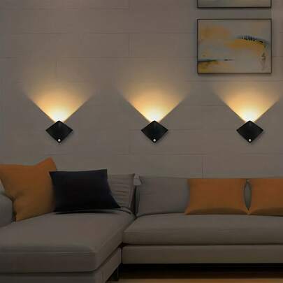1pc ABS LED Night Light Wall Lamp, Suitable For Home Bedroom, Kitchen, Hallway, Living Room Lighting
