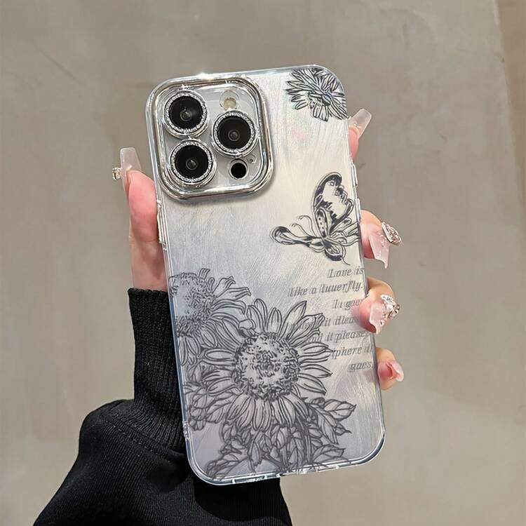 Funda para teléfono (1 unidad) con degradado de gasa multicolor, tecnología IMD Laser. Compatible con todas las series 16/15/14/13/12/11, 13/14 Pro/15 Plus/16 Pro. Incluye protector de lente. Diseño híbrido clásico a prueba de golpes. - Colores mixtos 1 - Añade 5