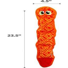 Outward Hound Durablez Stuffing-Free Squeaky Interactive Dog Toy, Tough Plush, Snake, Blue, XL - Con rắn hồng - Xem 6