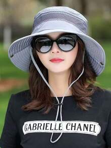 1pc Women's Bucket Hat, Foldable Large Brim Sun Hat For Beach, Summer, Outdoor, Breathable UV Protection