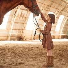 Cowgirl Boots For Little Girls Mid Calf Pointed Toe Kid Cowboy Boots Side Zipper Classic Embroidered Western Boots Horse Riding Shoes Party For Toddler Little Big Kids - màu nâu - Xem 3