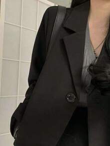 Chaqueta Blazers de Mujer Moda coreana suelta estudiante pequeño traje femenino - Negro - Ver 6