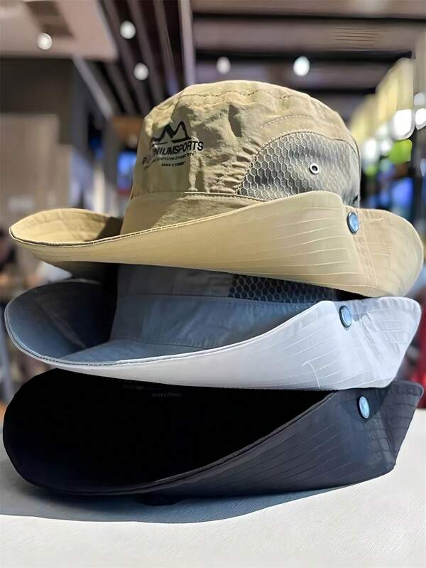 Sombrero de sol para senderismo para hombres y mujeres, sombrero de vaquero con protección UV para exteriores, gorra de pesca de secado rápido, sombrero de sol para escalada de montaña, sombrero de sol plegable, sombrero de pesca ligero y transpirable, sombrero de sol con ala ajustable