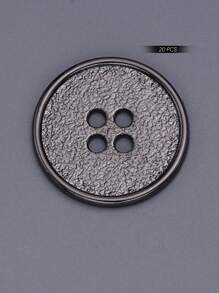 10pcs/Set Flat Round 4-Hole Resin Metal Buttons, Decoration For Coat, Sweater, School Uniform, Suit, DIY Sewing Accessories