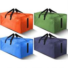 Entrega local Paquete de 8 cajas de almacenamiento y transporte grandes y resistentes con cremalleras y asas de transporte - resistentes al agua, plegables para ahorrar espacio, alternativa a las cajas de mudanza (semi transparente) - Multicolor - Ver 1