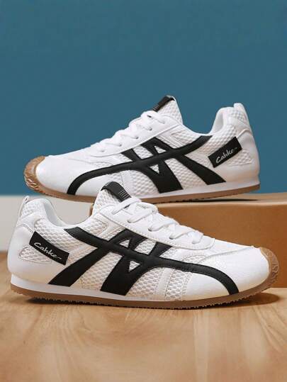 Men's Casual Sports Shoes, Retro Lace-Up Design, Fashionable Lightweight Casual Street Walking Shoes, Versatile Outdoor Casual Sports Shoes, Daily Running, Suitable For All Seasons