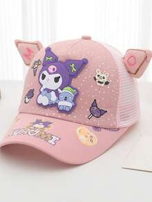 Sanrio 1 Stück Sanrio Cool Kuromi Hut, neuer süßer Cartoon-Charakter Baseball Cap, verstellbarer Sonnenhut für Damen, Sonnenschutz Hut, Baseball Mütze, UV-Schutz, maschinenwaschbar, Marke: Sanrio