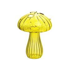 1 Dopamine-Colored Mushroom Glass Vase, Suitable For Green Plant Flower Arrangement, Home Decoration Vase, Wedding Flower Arrangement Vase, Table Decoration