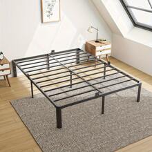 14 Inch Bed Frames With Headboard Hole And Round Corner Legs Mattress Retainers 3500LBS Heavy Duty Steel Slats No Box Spring Needed Platform Noise-Free Easy Assembly