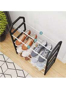 1 pièce Étagère à chaussures économique pour l'entrée de la maison, le dortoir. Rack de rangement attrayant à plusieurs niveaux pour l'entrée. Meuble à chaussures anti-poussière. Étagère à 4 niveaux pour le balcon. Super grande capacité de rangement