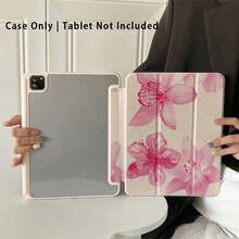 Flower 1 Piece Light Beige Background & Pink Floral Patterns - Fresh And Gentle Protective Folio Tablet Cases With Pen Holder, Compatible With IPad 10.9/10.2/ Air 5th Gen/Pro11/10th/9.7/Air 2/Compatible With IPad (7th Gen)/ Compatible With IPad (8th Gen)/Compatible With IPad Air 4/5/Compatible With IPad Pro 11/Compatible With IPad 10th Generation 10.9-Inch 2022 Smart Case/Compatible With IPad Air 13(M3 2025)/Compatible With IPad Air 11(M3 2025)/Compatible With IPad Air 11(M3 2025)/Compatible With IPad 11(A16 2025), Auto Sleep/Wake Function/Stylish Tablet Accessories