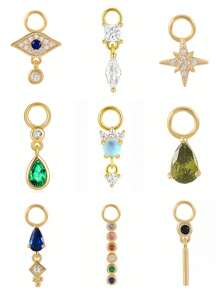 1 pieza Pendiente de plata de ley 925 con circonita de color piedra lunar para mujer, pendiente vintage, accesorio de regalo para ella, para boda, fiesta o regreso a clases